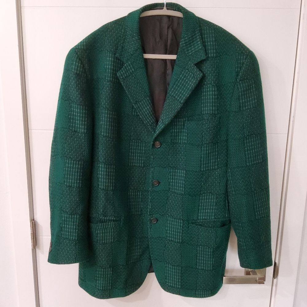 V 2 by Versace Vintage Wool Tweedy Jacquard Jacket Size S/M